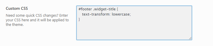 Theme options - custom CSS