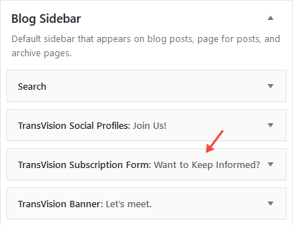 Subscription Form widget