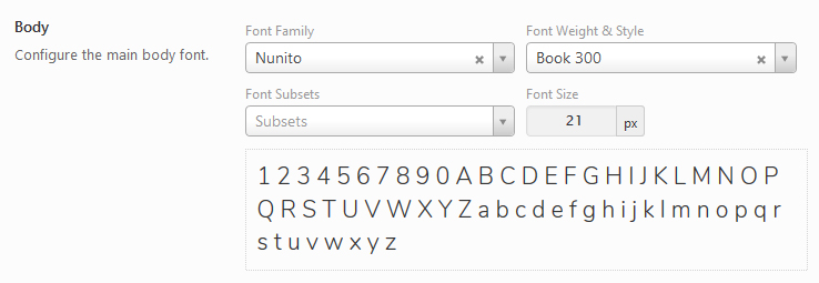 Theme options - typography