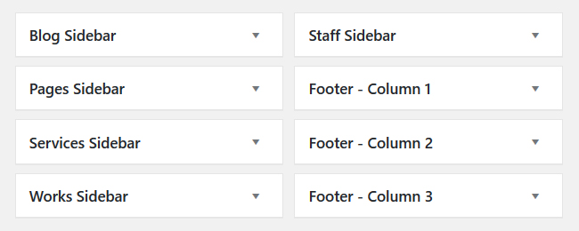 Widget areas