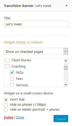 Widget display feature