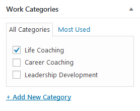 Work categories meta box
